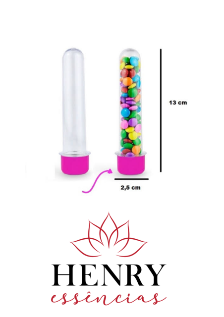 50 UN DE  TUBOS 13 CM  DE PLASTICO COM TAMPA