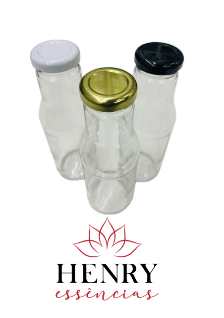 GARRAFA SUCO 300 ML COM TAMPA METAL PRETA - UND