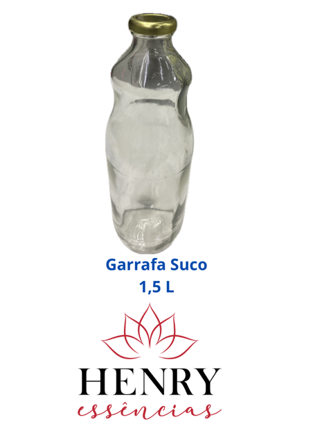 GARRAFA SUCO 1,5 L COM TAMPA DE METAL DOURADA