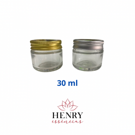 20 Potes 30ml com tampa de aluminio dourada