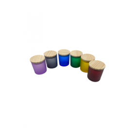 COPO VIDRO ROCKS COM TAMPA DE MADEIRA 220 ML - PC