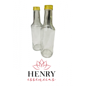 GARRAFA LONG NECK CRISTAL 275ML  COM TAMPA DOURADA