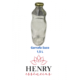 GARRAFA SUCO 1,5 L COM TAMPA DE METAL DOURADA
